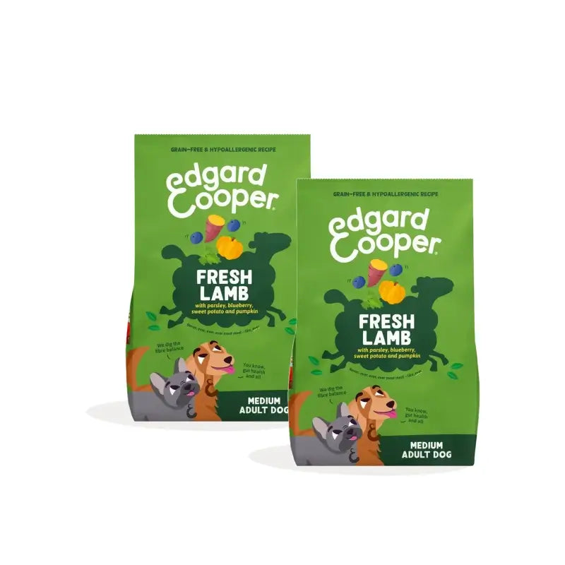 Edgard & Cooper Hundefutter für ausgewachsene mittelgroße Hunde mit Lamm, 2er-Pack à 2,5 kg