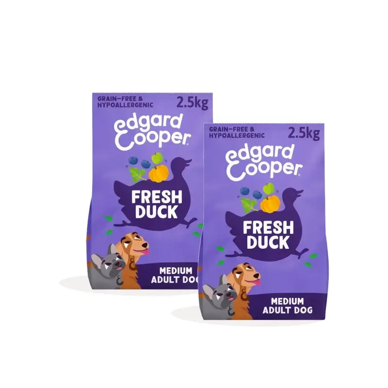 Edgard & Cooper Hundefutter für ausgewachsene mittelgroße Hunde mit Ente, 2er-Pack à 2,5 kg