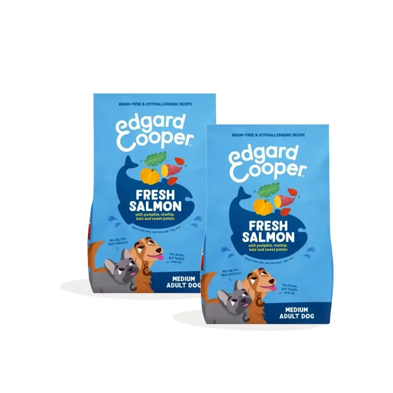 Edgard & Cooper Hundefutter für ausgewachsene mittelgroße Hunde mit Lachs, 2er-Pack à 2,5 kg