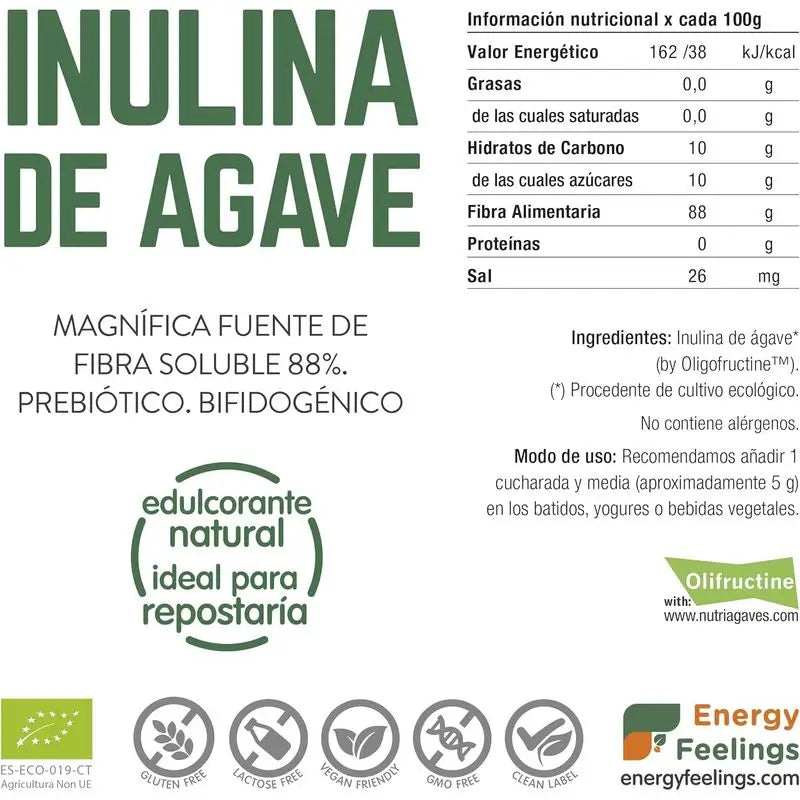 Energy Feelings Agave-Inulin-Pulver 500g Öko-Vegan