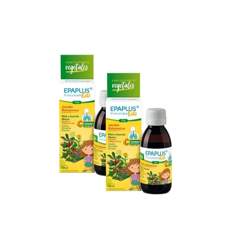 Epaplus Immuncare Hustensaft für Kinder mit Himbeergeschmack, 150 ml, 2er-Pack