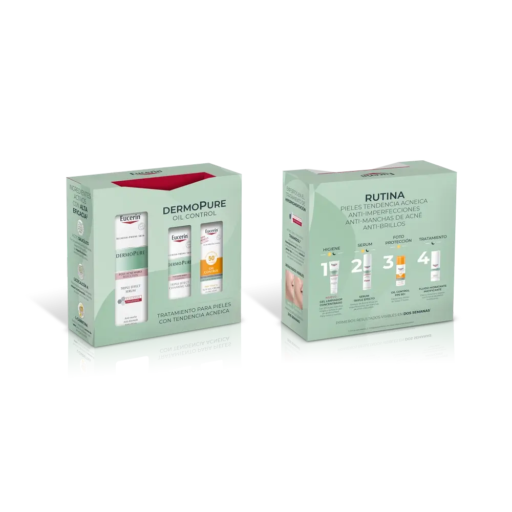 Eucerin Pack Dermopure Dreifach-Effekt Serum + Mini Sun Face Oil Control +Mini Dreifach-Effekt Gel 20ml