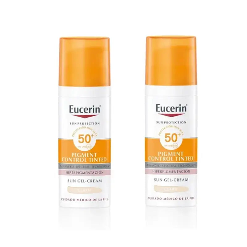 Eucerin Face Pigment Control Sunscreen Fluid Spf50+ Getöntes Licht, 2x50 ml