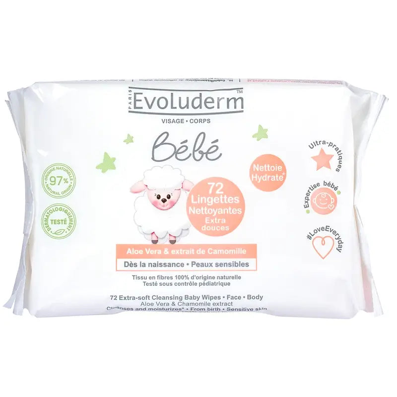 Evoluderm Baby-Feuchttücher 72 Stück, 72 Stück