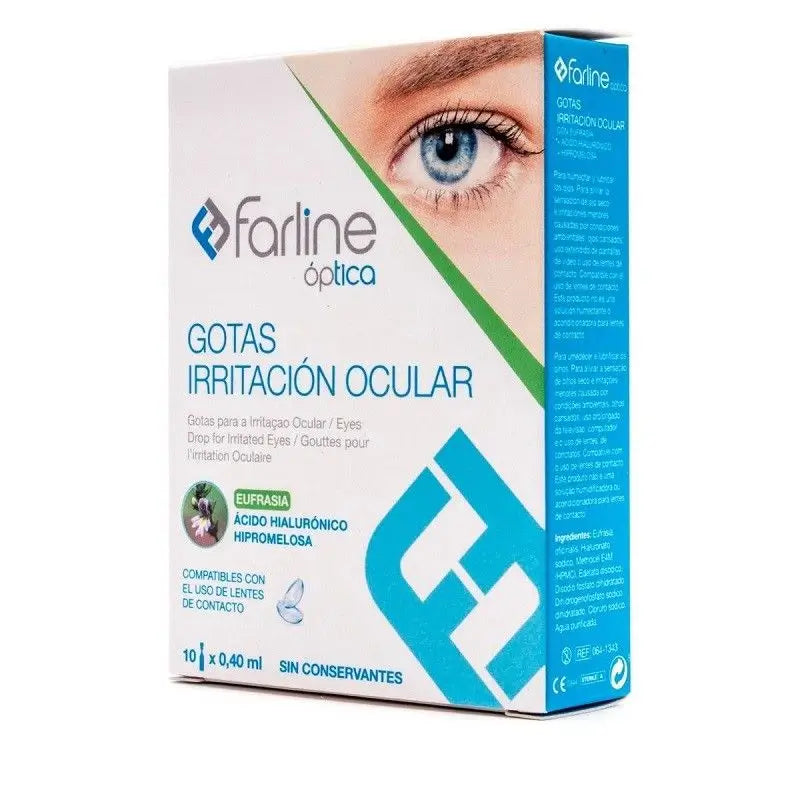 Farline Óptica Gottas Irritación Ocular Con Ácido Hiáluronico Hipromelosa, 10 X 0,40 Ml
