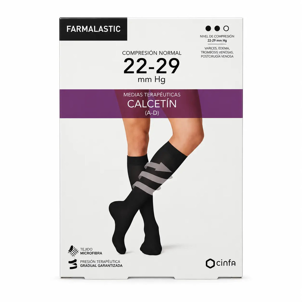 Farmalastic Schwarze Socken, große Größe