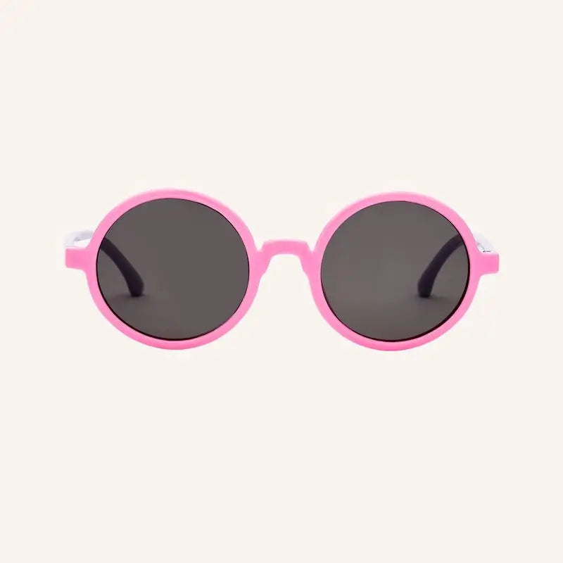 Farmamoda Kinder polarisierte Sonnenbrille rosa und lila Runde, 25 gr