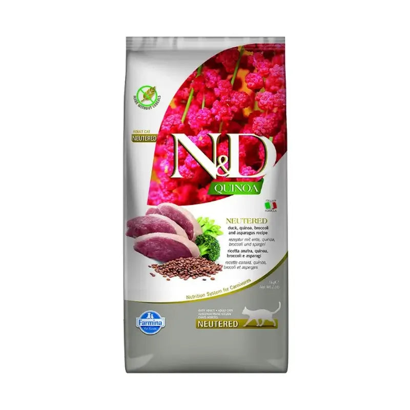 Farmina N&D Cat Quinoa Kastriert Kastrierte Ente 5Kg, Katzenfutter