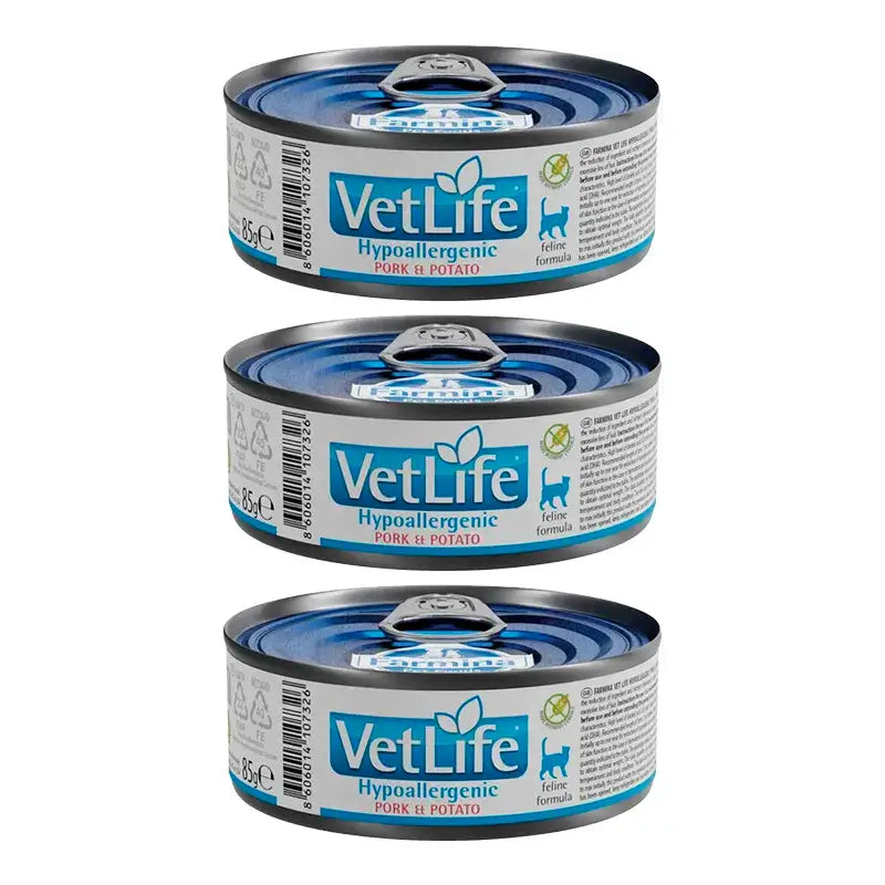Farmina Vet Life Cat Hypoallergenic Schwein, Pack 3 x Box 12X85Gr