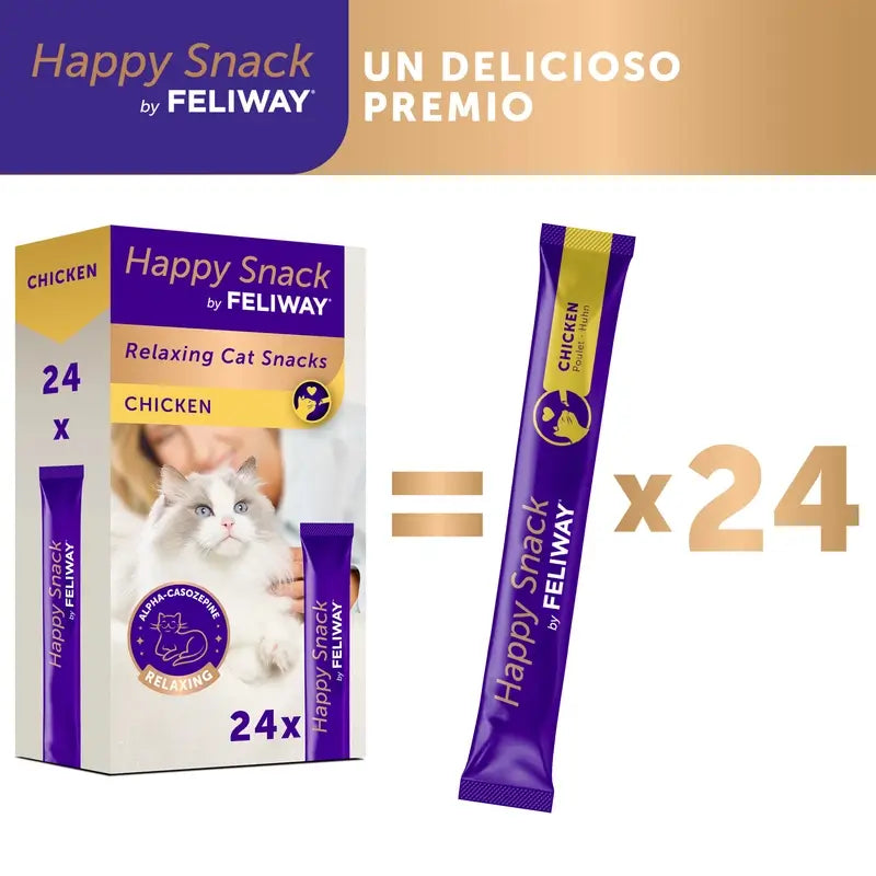 Feliway Happy Snack Hühnergeschmack, 24 Portionsbeutel