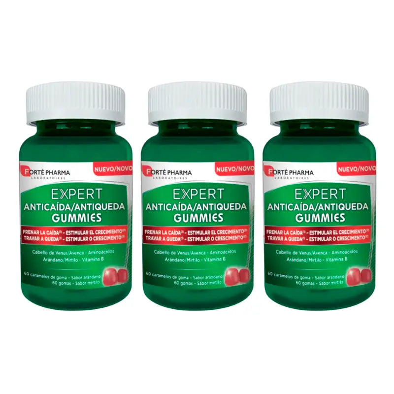 Forté Pharma Triplo Expert Anticaida Gummis, 3 x 60 Bonbons