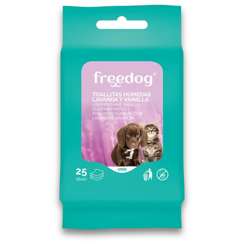 Freedog Feuchttücher Lav/Vain Tasche 25 Ud 18X20Cm