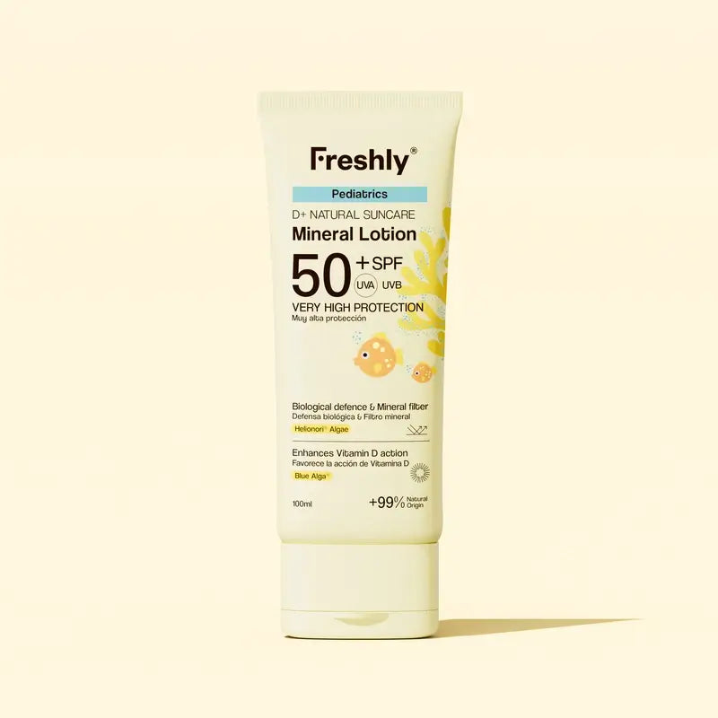 Freshly Pediatrics D+ Natürliche Sonnenschutz-Mineral-Lotion Spf50, 100 ml