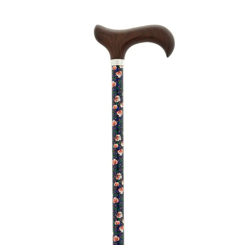 Garcia 1880 Ausziehbare Verlängerungskrücke, blau, kleine Blumen, hölzerne P