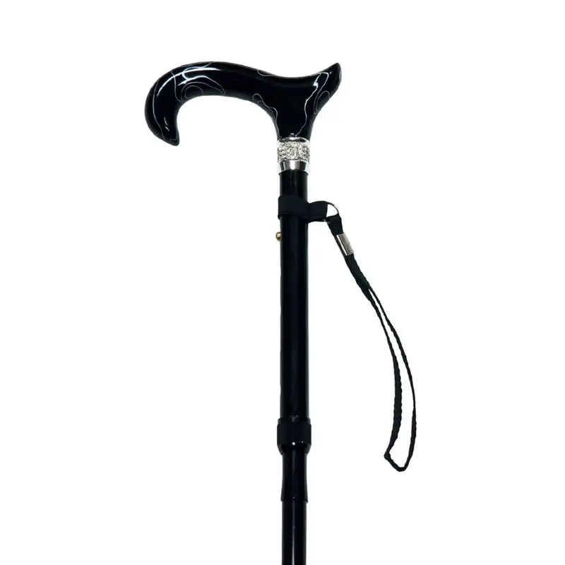 Garcia 1880 Klappbare Krücke, Schwarze Faustkristalle