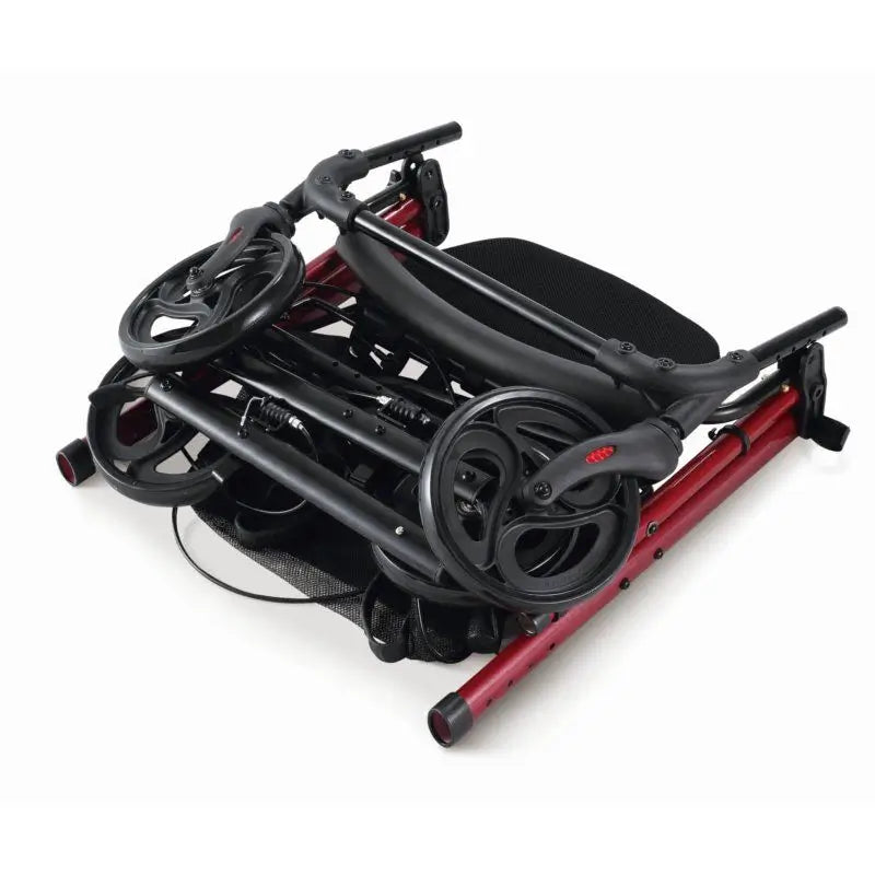 Garcia 1880 Aluminium-Rollator mit höhenverstellbarem Sitz (rot)