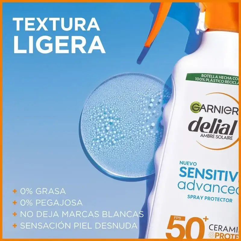 Garnier Delial Delial Sensitive Advanced Ip50+ Sonnenschutzspray für helle, empfindliche und sonnenunverträgliche Haut, 270Ml