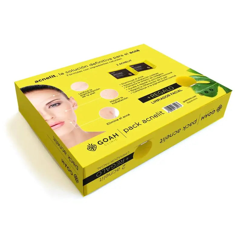 Goah Acnelit Pack + Gesichtsreiniger Geschenkset, 120 Kapseln