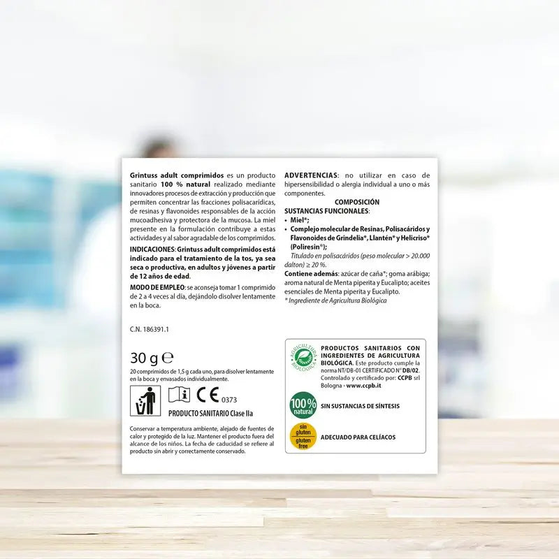 Aboca Grintuss Adult Trockener und produktiver Husten, 20 Tabletten