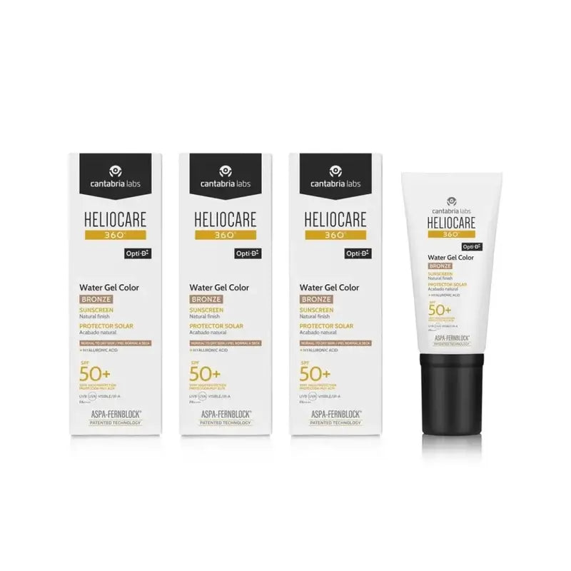 Heliocare 360º Farbe Wasser Gel Bronze Spf 50+, 3X50 Ml