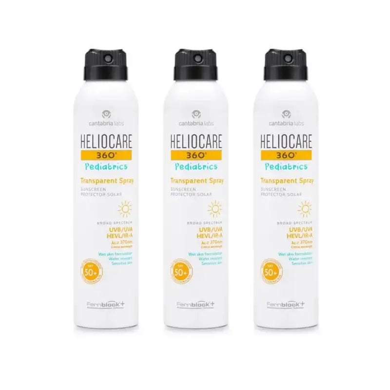 Heliocare 360º Pädiatrie Transparentes Spray Spf50+, 3X200 Ml