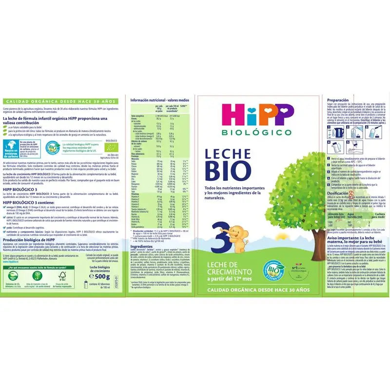 Hipp Milk 3 Bio-Aufwuchermilch, 500 g