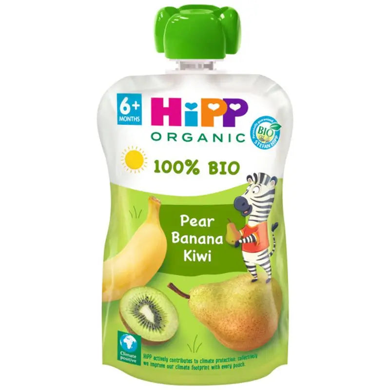 Hipp Pouches De Pera Plátano Y Kiwi Bio, 100 G
