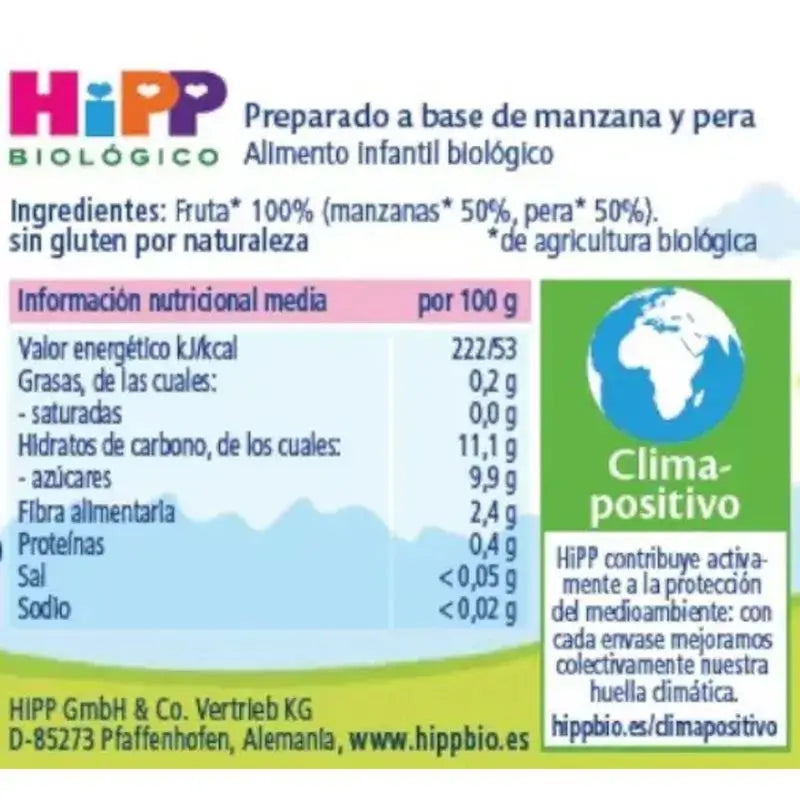 Hipp Bio Apfel & Birne Glas, 125 G