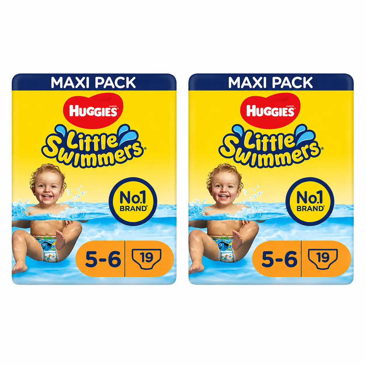 Huggies Little Swimmers Größe 5-6 Schwimmwindeln, 19 Stück, Packung 2
