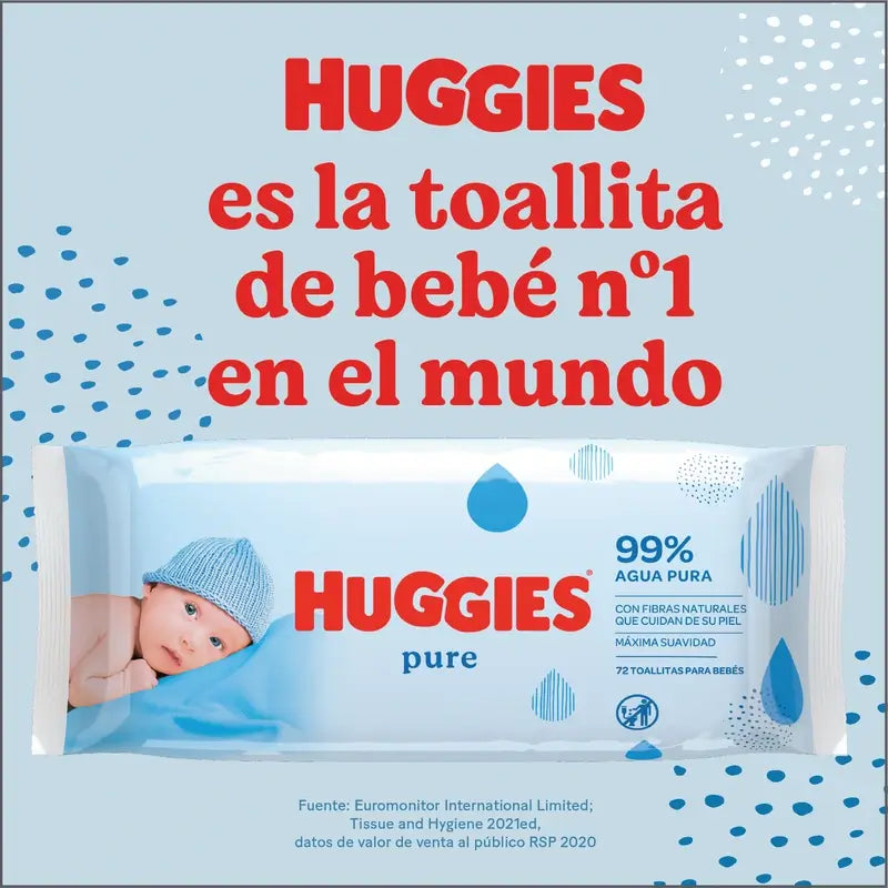 Huggies Pure Feuchttücher, 56 Stück.