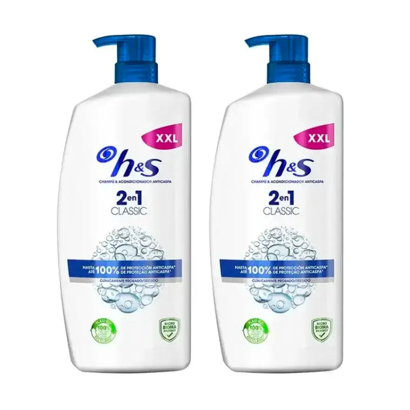 H&S Classic 2 In 1 Shampoo, Packung 2 x 1000 ml
