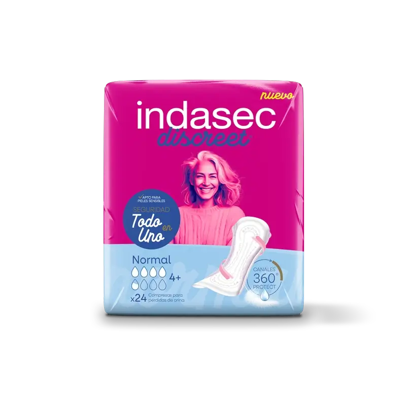 Indasec Discreet Normal Inkontinenzeinlage , 24 Stück