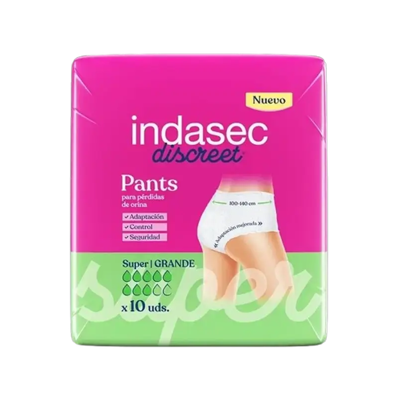 Indasec Discreet Panty Panty Inkontinenz Super Large Größe , 10 Stück