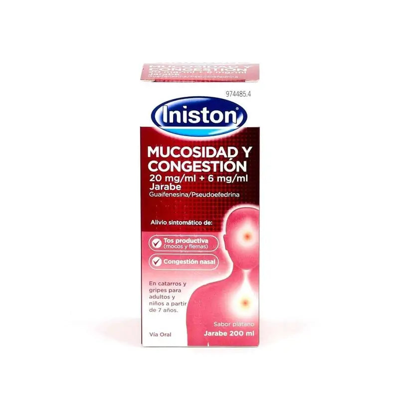 Iniston Schleim und Verstopfung 20 Mg/ ml + 6 Mg/ ml Sirup, 200 ml
