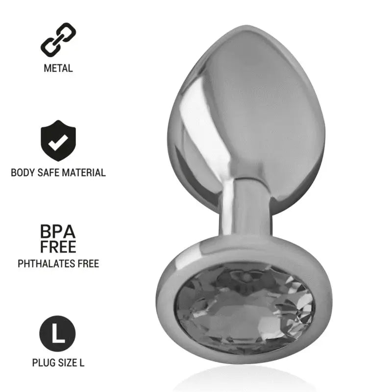Intense Anal Plug Metall Aluminium Mit Kristall Schwarz Größe L