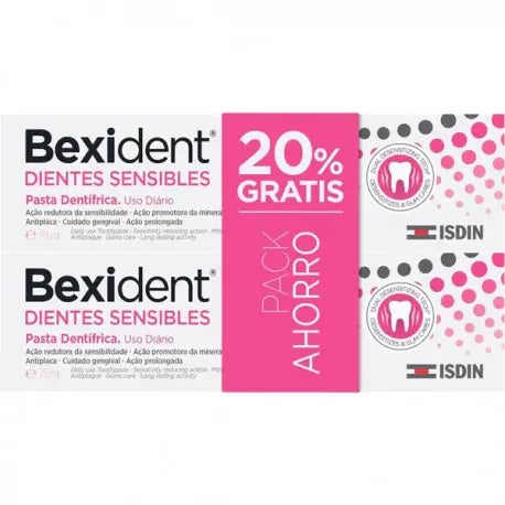Isdin Bexident Duplo Zahnpasta für empfindliche Zähne, 2 x 75 Ml