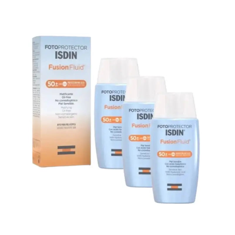 Isdin Fotoprotector Fotoprotector Fusion Fluid Spf 50+ Empfindliche Haut, 3X50 Ml