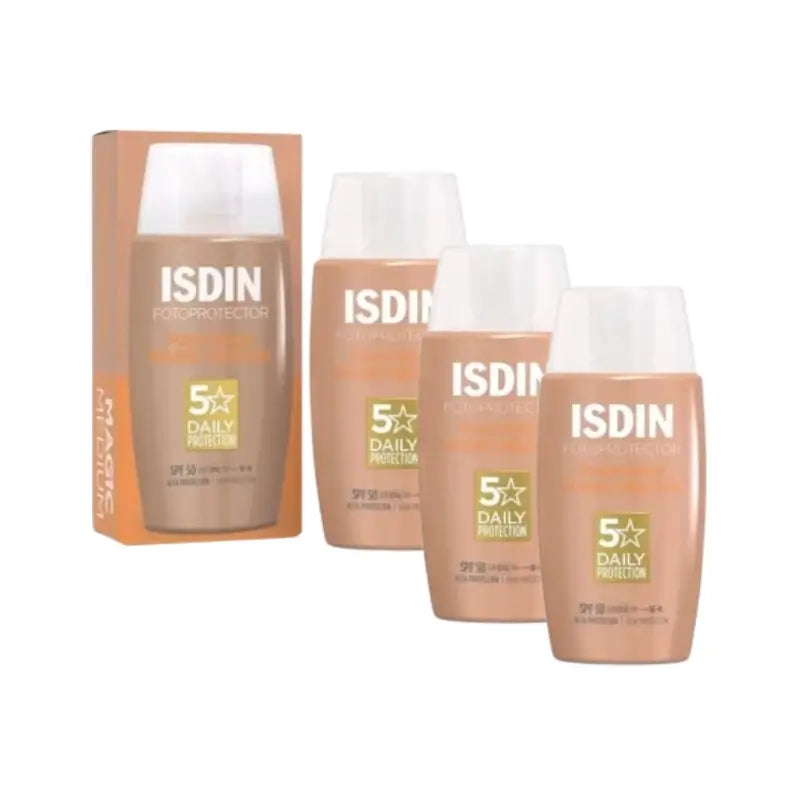 Isdin Fotoprotector Fotoprotector Fusion Wasser Farbe Medium Spf 50, 3X50 Ml
