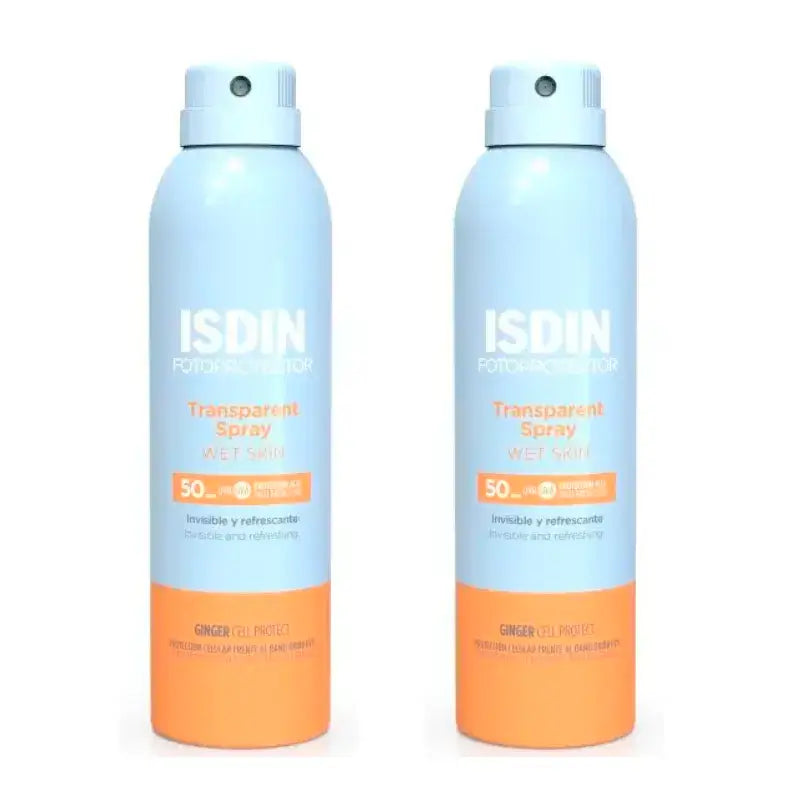 Isdin Transparent Spray Wet Skin SPF 50, Packung 2 x 250 ml