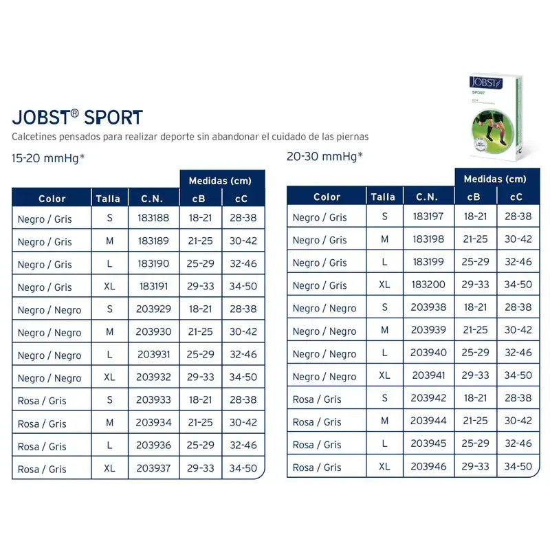 Jobst Sport Socken, Rosa/Grau, 15-20 Mmhg