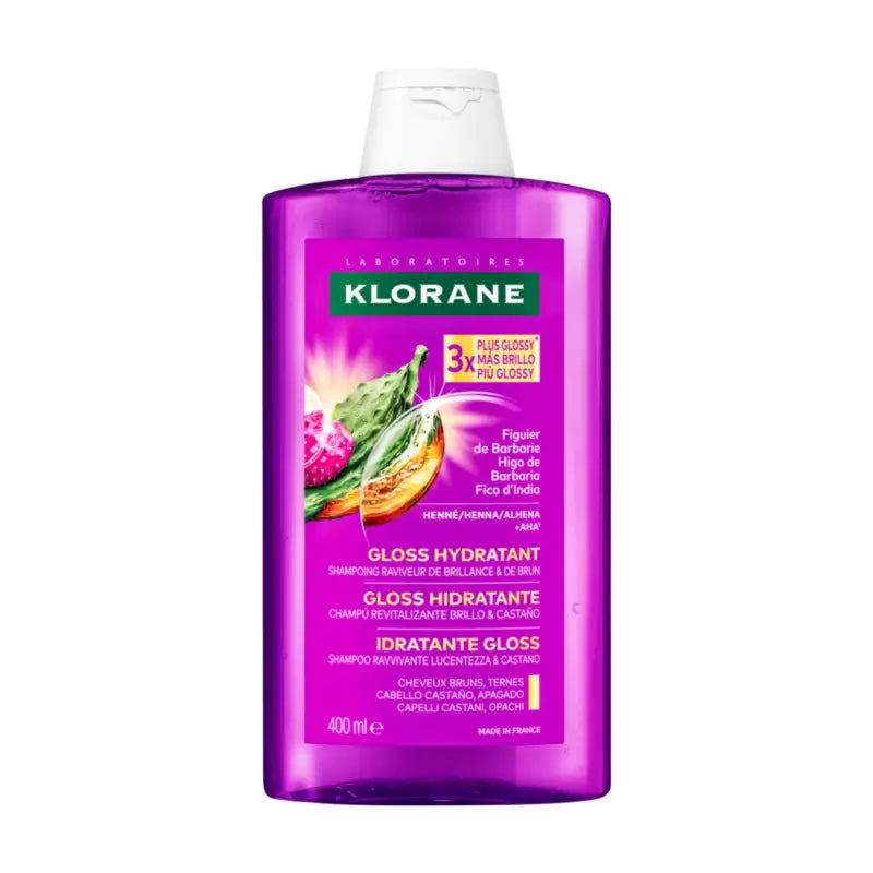 Klorane Gloss Hydratant – Shampoo zur Wiederbelebung von Glanz und braunen Farbtönen, 400 ml