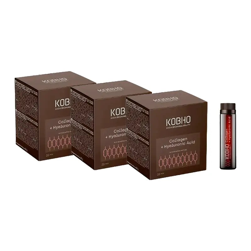 Kobho Labs Triplo Kollagen + Hyaluronsäure Supplement, 20 Fläschchen