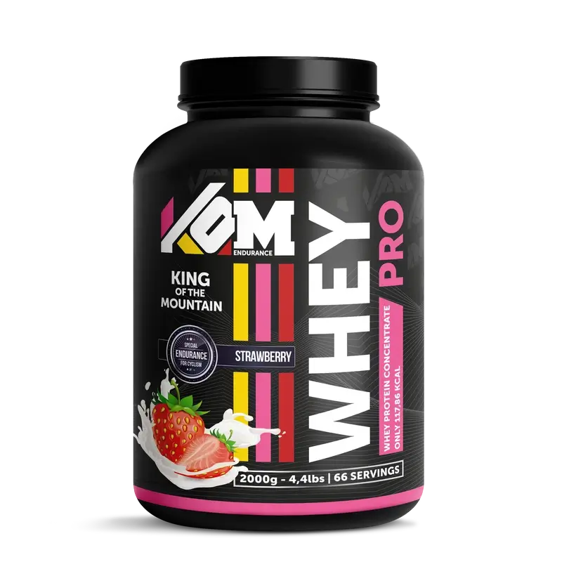 Kom Endurance Proteins Sports Nutrition , Molkenprotein 2kg Dose mit Erdbeergeschmack
