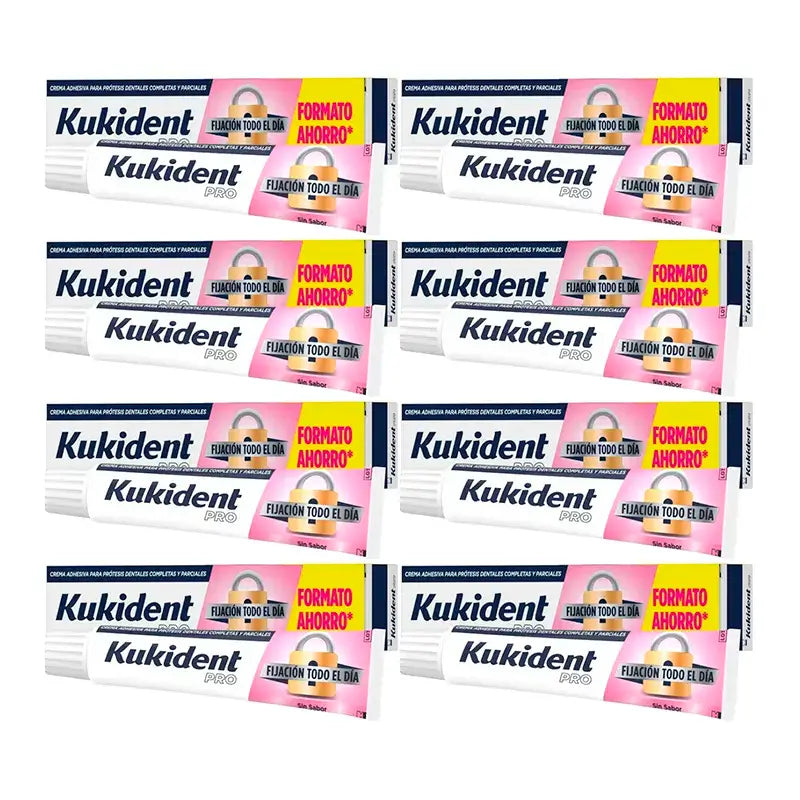 Kukident Pro Complete Gebiss-Haftcreme, Packung 8 x 70 G
