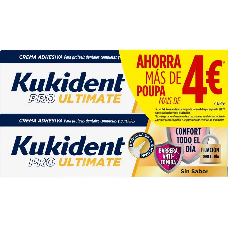Kukident Pro Ultimate Gebiss-Haftcreme, Sparpackung, 2 x 40 Gramm