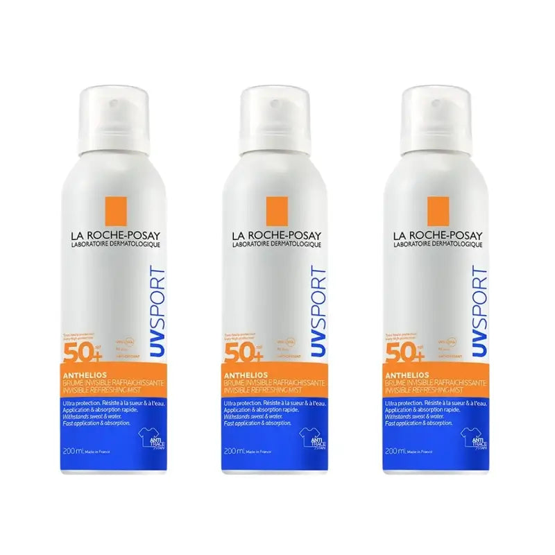 La Roche Posay Anthelios Uv Sport Unsichtbarer kühlender Nebel Spf50+ , 3X200 Ml