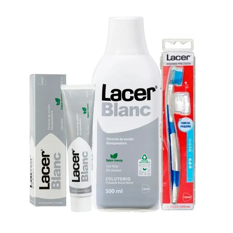 Lacer Pack Blanc (Mundspülung + Zahnpasta + Zahnbürste)