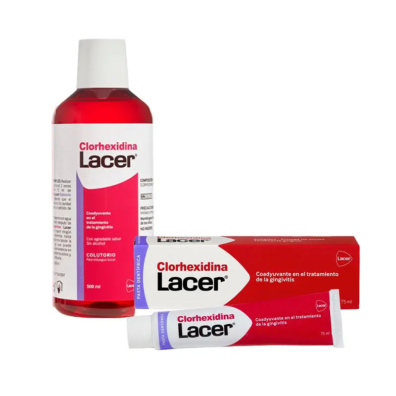 Lacer Chlorhexidin-Packung (Mundspülung + Zahnpasta)