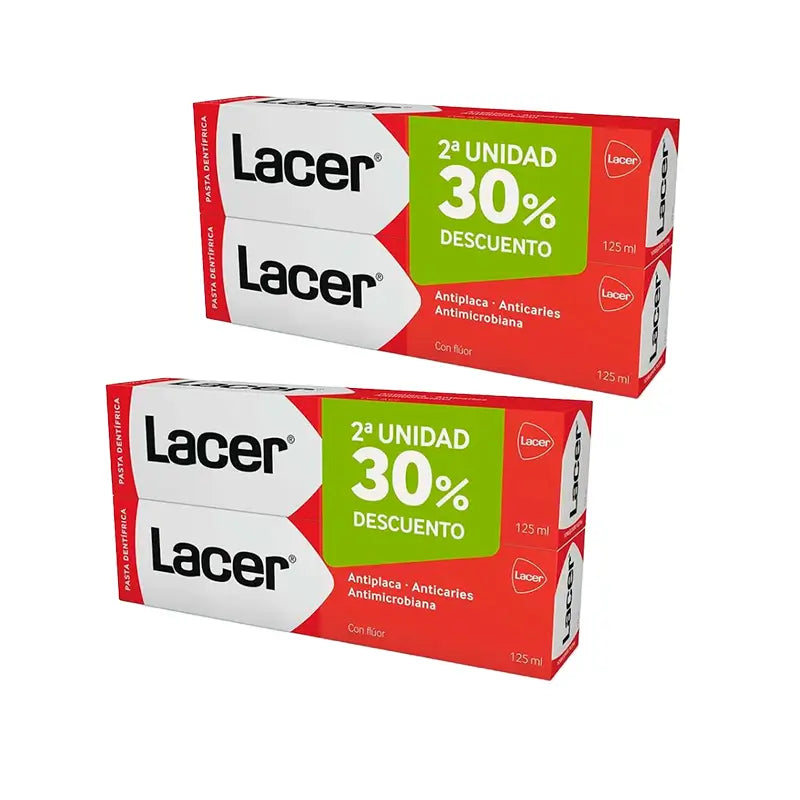 Lacer Pack Zahnpasta, 4 x 125 ml