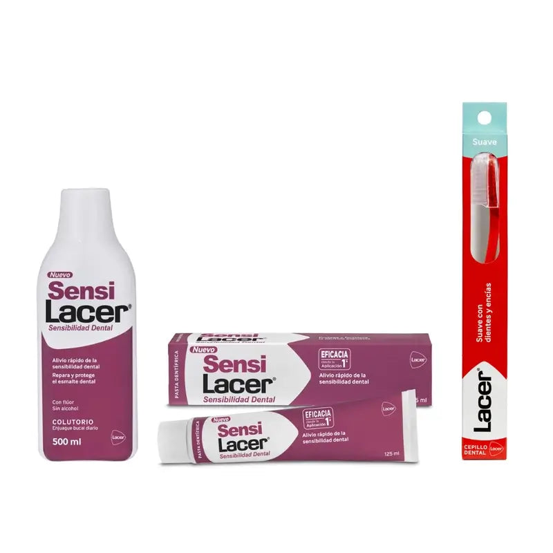 Lacer Sensilacer Sensitive Teeth Pack (Mundspülung + Zahnpasta + Zahnbürste)